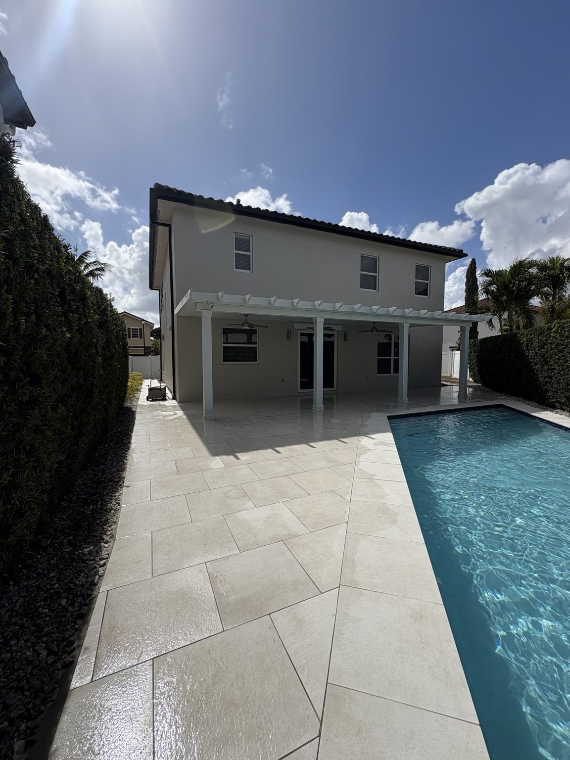 Luxury pool deck and landscaping